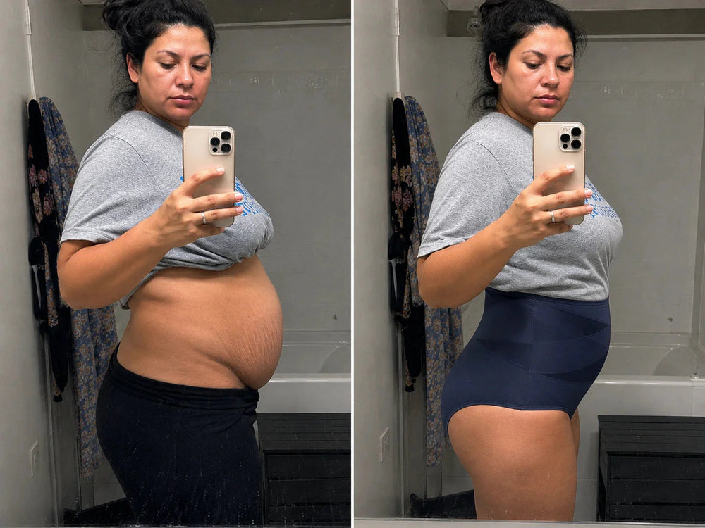 Avant / après : ventre sans la culotte et avec la Culotte Gainante Sculptante